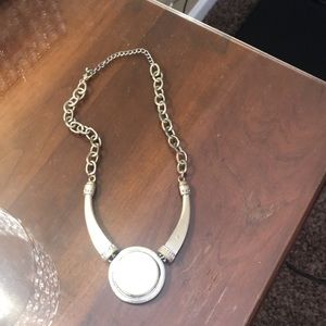 Vintage Silver & Ivory Necklace and Earrings Set